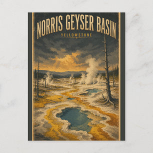 Cartão Postal Bacia de Gêiseres Norris Parque Nacional de Yellow