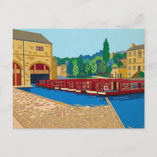 Cartão Postal Bacia do Canal de Sowerby Bridge Arte no Estilo Ma