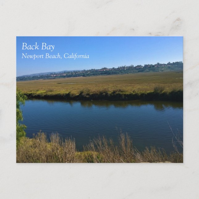 Cartão Postal Back Bay, Newport Beach, Califórnia (Frente)