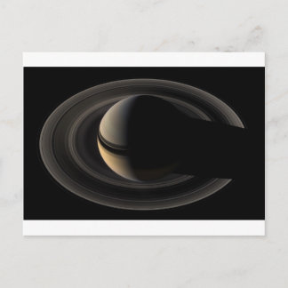 Cartão Postal Backlit Saturn from Cassini Orbiter