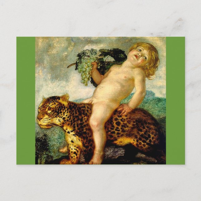 Cartão Postal Baco cavalgando um leopardo (Frente)