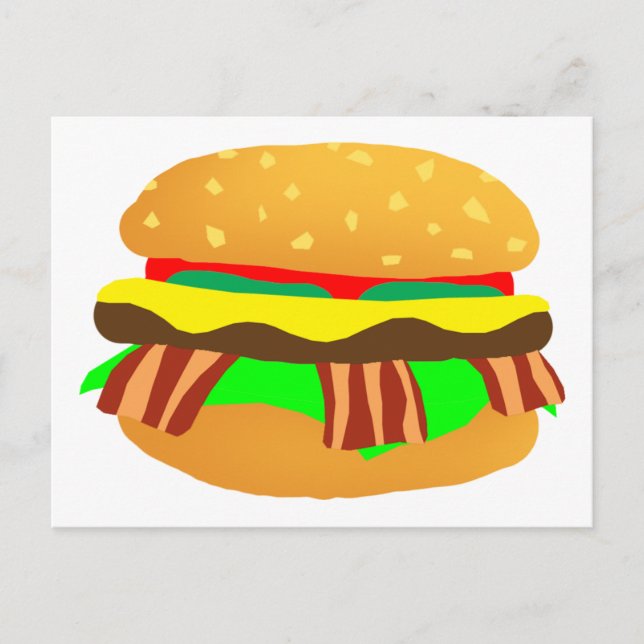 Cartão Postal Bacon Cheeseburger (Frente)