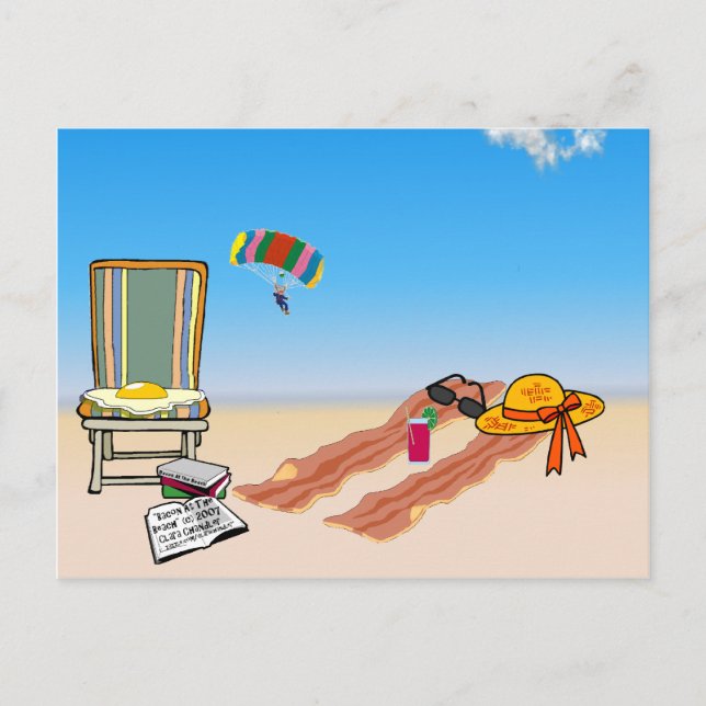 Cartão Postal Bacon Na Praia (Frente)
