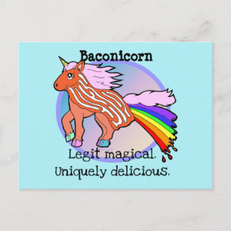 Cartão Postal Bacon Unicorn - Camisa Mágica Baconicorn