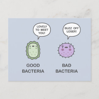 Cartão Postal Bacterias Boas, Bactérias Más