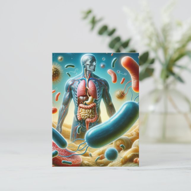 Cartão Postal Bactérias Probióticas, Biologia, Pós-Travessia (Em pé/Frente)