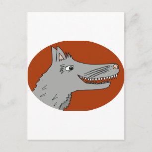 Cartão Postal BAD WOLF, cartoon do storybook vermelho