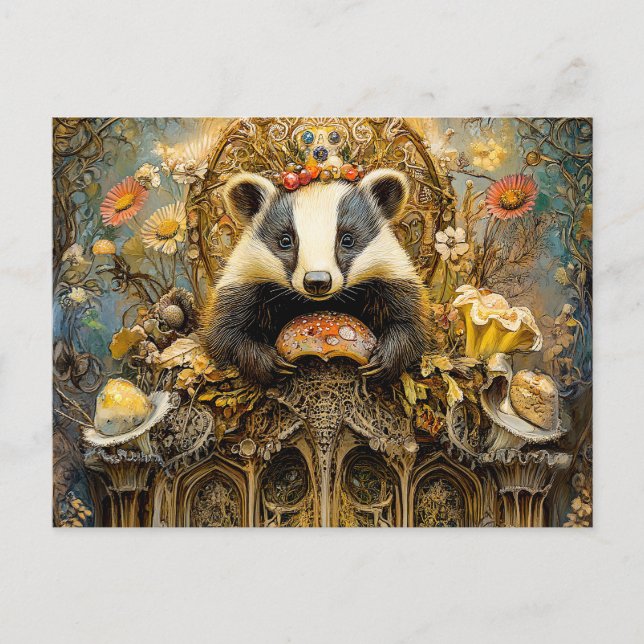 Cartão Postal Badgers em uma cena de fantasia (Frente)