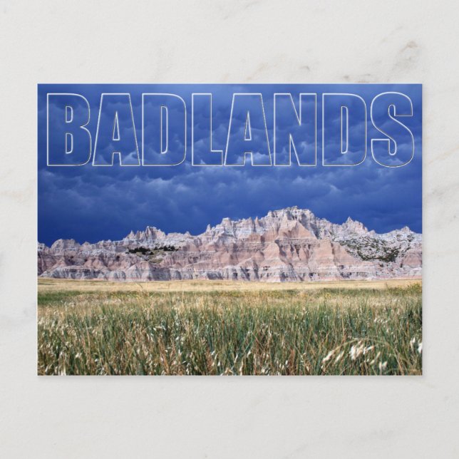 Cartão Postal Badlands e Prairie South Dakota Postcard (Frente)