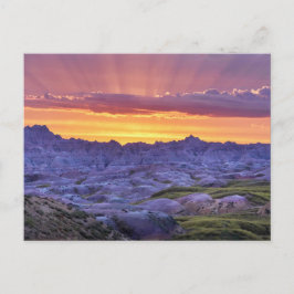 Cartão Postal Badlands National Park Sunset, Dakota do Sul