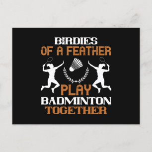 Cartão Postal Badminton - Birdies of a feather