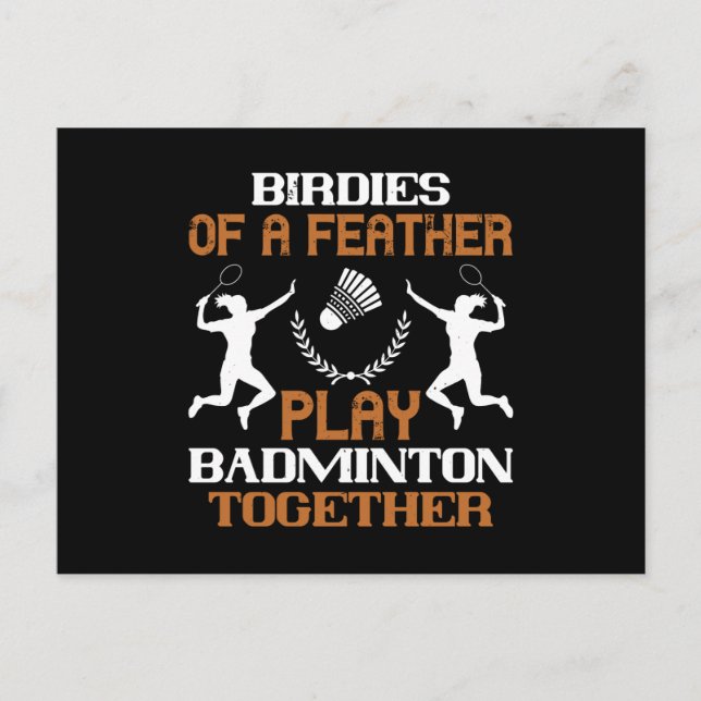 Cartão Postal Badminton - Birdies of a feather (Frente)