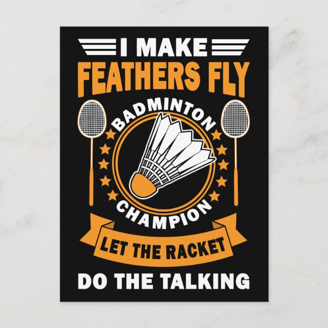 Cartão Postal Badminton Cote Vintage Design (Frente)