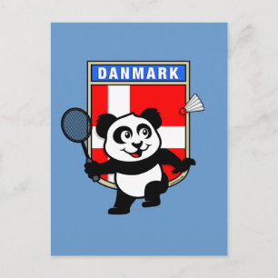 Cartão Postal Badminton Denmark Panda