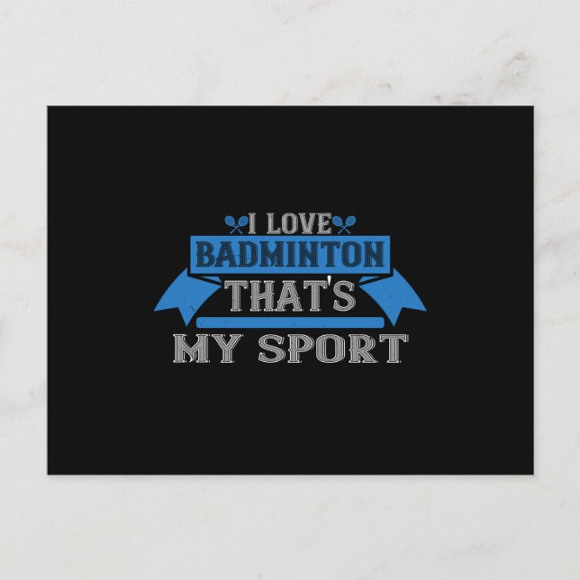 Cartão Postal Badminton - Eu amo Badminton (Frente)