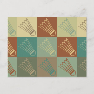 Cartão Postal Badminton Pop Art