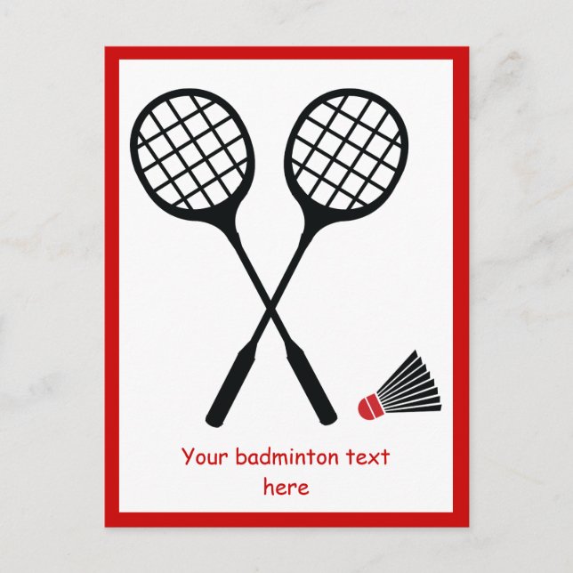 Cartão Postal Badminton racquet e shuttlecock verticais (Frente)