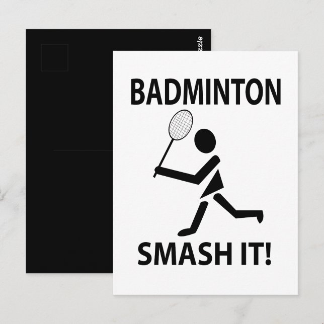 Cartão Postal Badminton Smash It Sports Badminton (Frente/Verso)