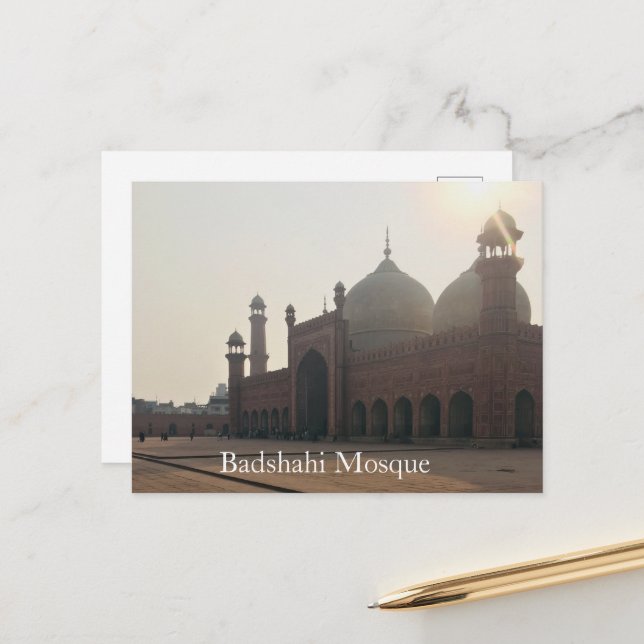 Cartão Postal Badshahi Mosque Lahore Pakistan Postcard (Frente/Verso In Situ)