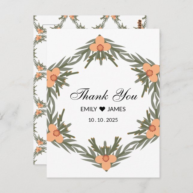 Cartão Postal Bag de Favor de Casamento - Nome e data personaliz (Frente/Verso)