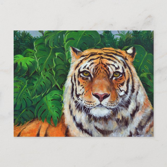 Cartão Postal Bagheera — Cartão-postal do Tigre de Pintura (Frente)
