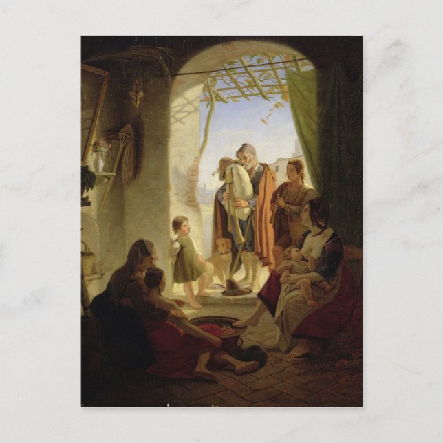 Cartão Postal Bagujeiro napolitano na wintry Roma, 1833 (Frente)