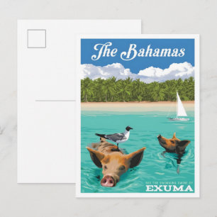Cartão Postal Bahamas Caribe Viagens Antigas 