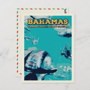 Cartão Postal Bahamas Carribean, maravilhas do mundo submarino