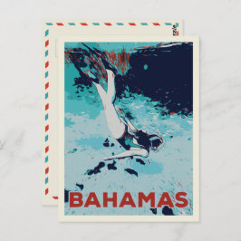 Cartão Postal Bahamas Carribean, scuba mergulhando Cartão-postal