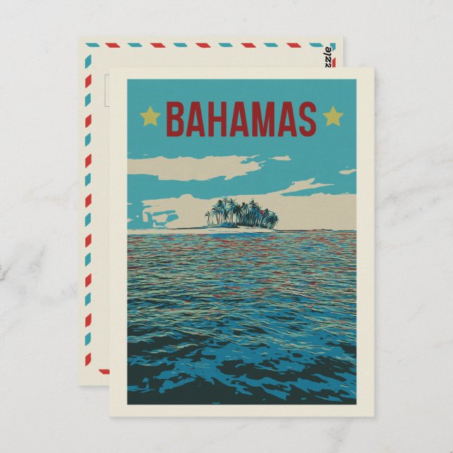 Cartão Postal Bahamas Carribean, típica paisagem Cartão-postal (Frente/Verso)