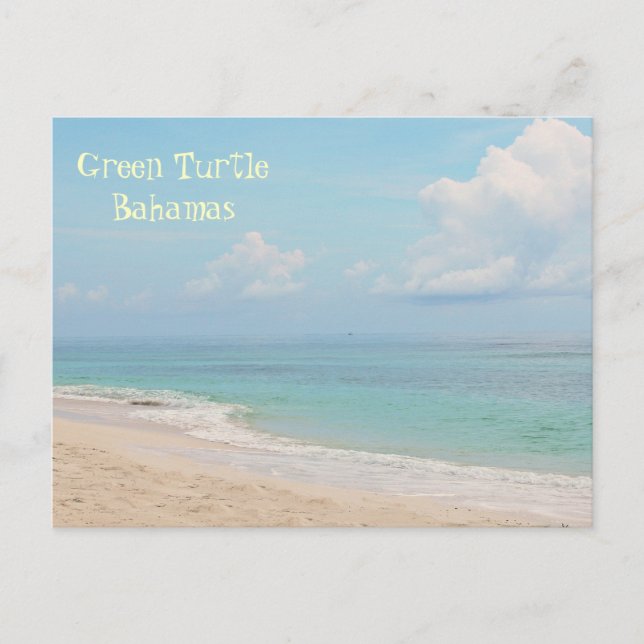 CARTÃO POSTAL BAHAMAS/CAY TURTLE VERDE" PRAIA DESERVADA (Frente)