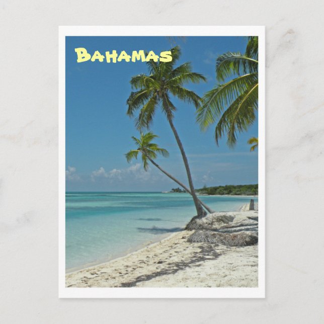 Cartão Postal Bahamas - Placa de Posto de praia (Frente)