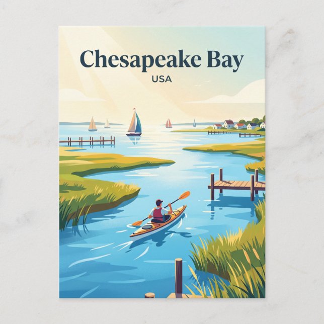 Cartão Postal Baía de Chesapeake EUA (Frente)