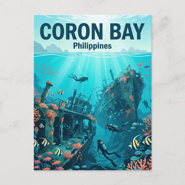 Cartão Postal Baía de Coron Filipinas (Frente)