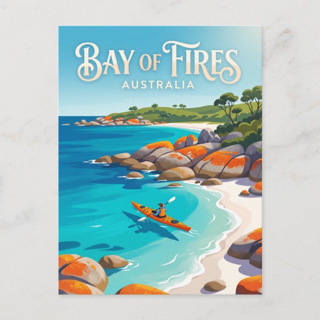 Cartão Postal Baía de Fires Austrália (Frente)