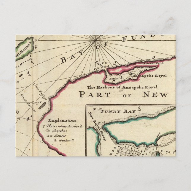 Cartão Postal Baía de Fundy e porto de Annapolis Royal (Frente)