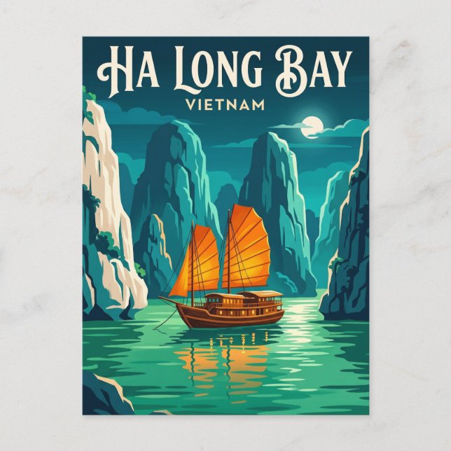 Cartão Postal Baía de Ha Long Vietnã (Frente)