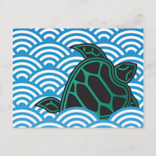 Cartão Postal Baía de Hanauma Havaí Tartaruga