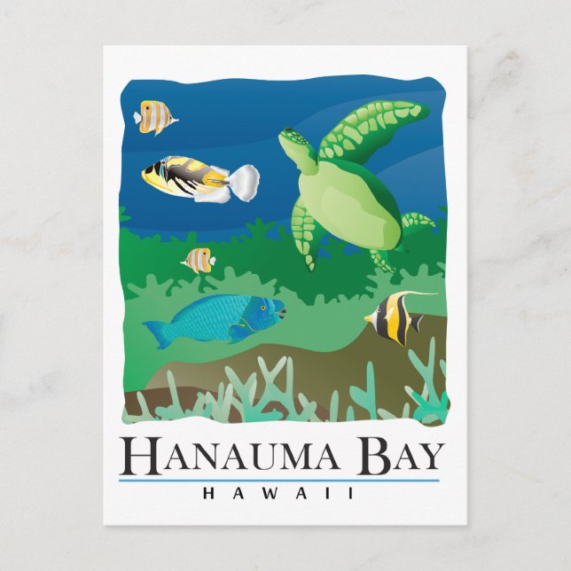 Cartão Postal Baía de Hanauma Oahu Havaí (Frente)