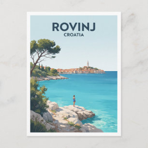 Cartão Postal Baía de Lone e Centro Histórico de Rovinj, Ístria,