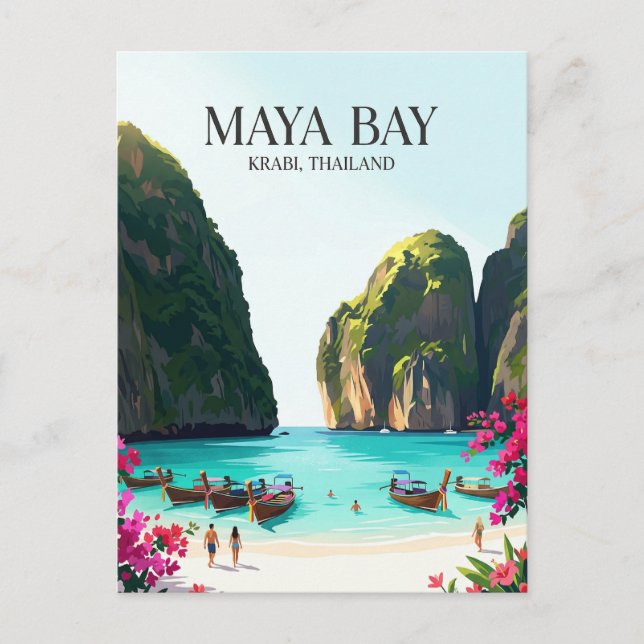 Cartão Postal Baía de Maya Tailândia (Frente)