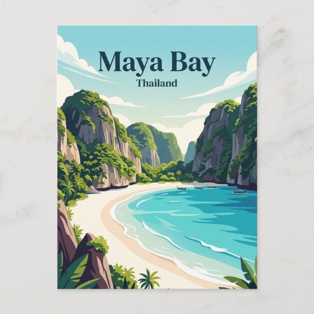 Cartão Postal Baía de Maya Tailândia (Frente)