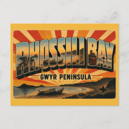 Cartão Postal Baía de Rhossili Península de Gower Melhor Praia P