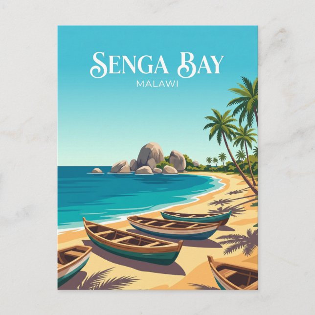 Cartão Postal Baía de Senga Malawi (Frente)