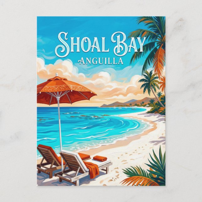 Cartão Postal Baía de Shoal Anguilla (Frente)
