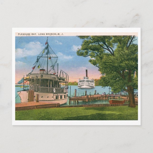 Cartão Postal Baía do Prazer, Ramificação Longa, NJ Vintage (Frente)