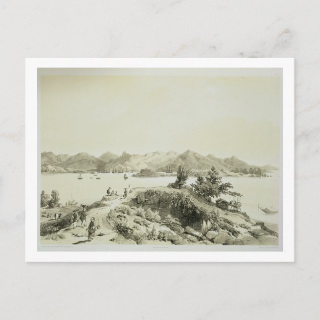 Cartão Postal Baía e Ilha de Hong Kong, prato 4 de Ske (Frente)