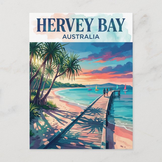 Cartão Postal Baía Hervey Austrália (Frente)