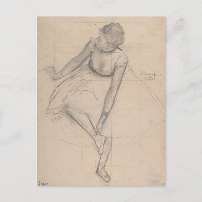 Cartão Postal Bailarina Ajustando Sua Sapatilha (Frente)