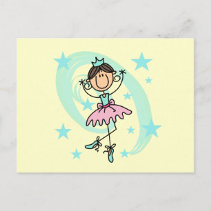 Cartão Postal Bailarina - Camisetas e Presentes Marrons